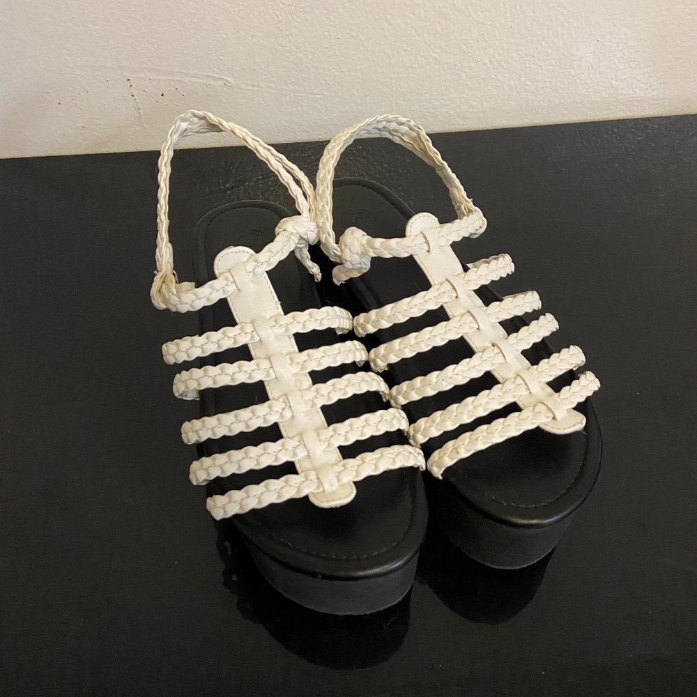 Urban Outfitters Braided Faux Leather Fishman Platform with Slingback - Size 7